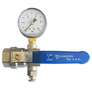 Zawór kulowy 3/4" HISZPAN + manometr AFRISO RF 50 - 0÷10 bar