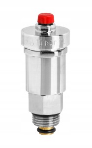 Odpowietrznik automatyczny 1/2" z zaworem stopowym chrom 
